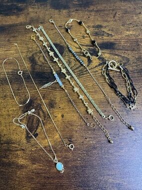 Gold-Tone Mixed Dainty Bracelet Lot